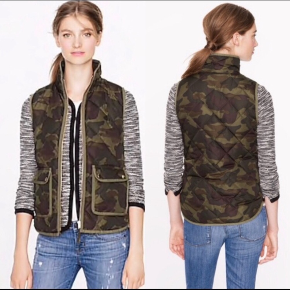J. Crew Excursion camo down puffy vest.